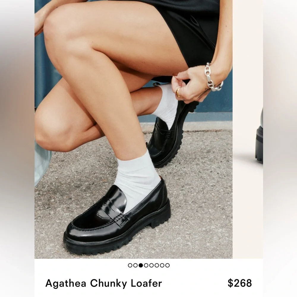 Reformation Agathea Chunky Loafer in Black